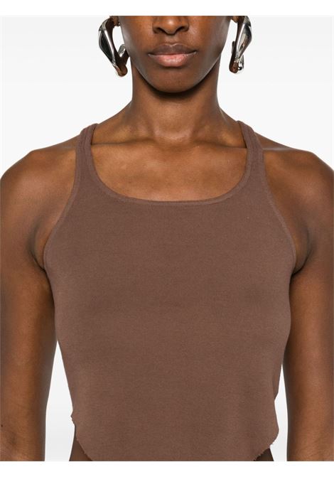 Brown Basic Tank Cropped top Rick Owens DRKSHDW - women RICK OWENS DRKSHDW | DS02D2100RN83